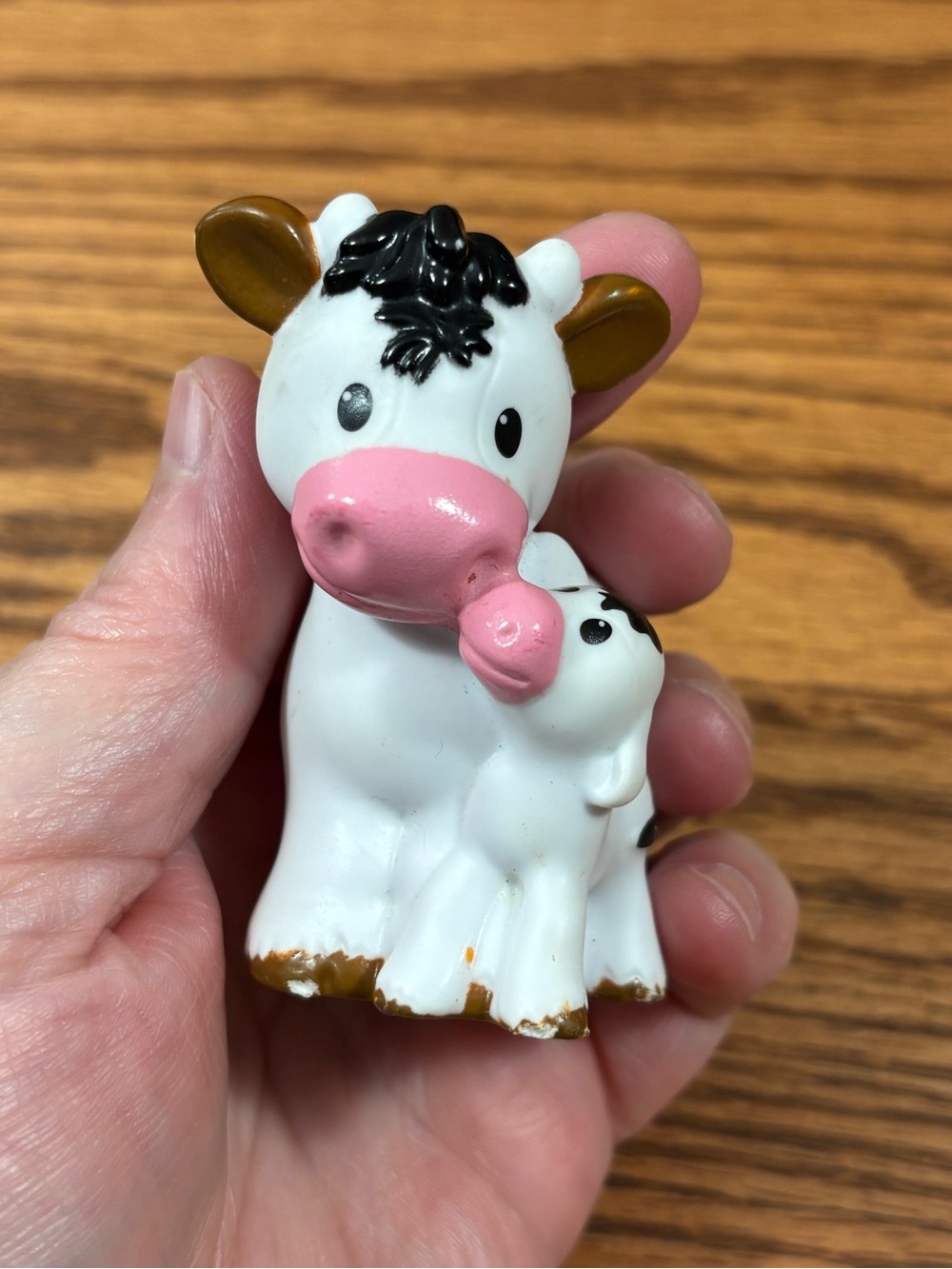 Fisher Price Little People Mama Cow and Baby Calf Figure Toy 2016 Mattel
